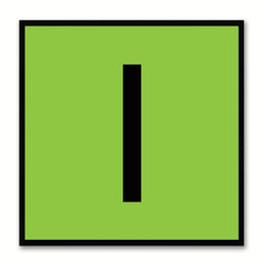 Alphabet I Green Canvas Print Black Frame Kids Bedroom Wall Décor Home Art