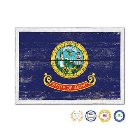 Idaho State Flag Canvas Print with Custom Black Picture Frame Home Decor Wall Art Decoration Gifts