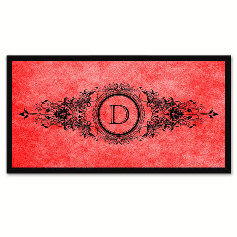 Alphabet Letter D Red Canvas Print Black Frame Kids Bedroom Wall Décor Home Art