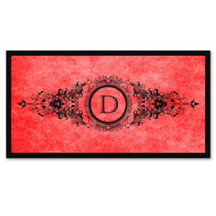 Alphabet Letter D Red Canvas Print Black Frame Kids Bedroom Wall Décor Home Art