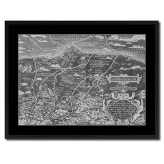 Germany Bavaria Vintage Monochrome Map Canvas Print, Gifts Picture Frames Home Decor Wall Art