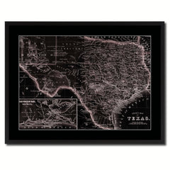 Texas Vintage Vivid Sepia Map Canvas Print, Picture Frames Home Decor Wall Art Decoration Gifts