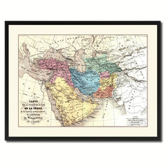 Persia Arabia Iraq Iran Vintage Antique Map Wall Art Home Decor Gift Ideas Canvas Print Custom Picture Frame