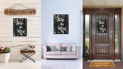 Take the risk Motivational Quote Saying Canvas Print with Picture Frame Home Decor Wall Art