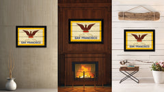 San Francisco City San Francisco State Vintage Flag Canvas Print Black Picture Frame