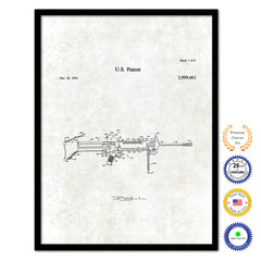 1976 Modular lightweight squad automatic weapon system Old Patent Art Print on Canvas Custom Framed Vintage Home Decor Wall Decoration Great for Gifts