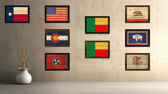 Benin Country Flag Vintage Canvas Print with Brown Picture Frame Home Decor Gifts Wall Art Decoration Artwork