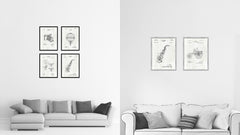 1949 Saxophone Old Patent Art Print on Canvas Custom Framed Vintage Home Decor Wall Decoration Great for Gifts