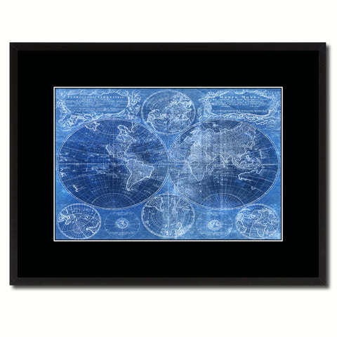 World Vintage Vivid Color Map Canvas Print, Picture Frame Home Decor Wall Art Office Decoration Gift Ideas