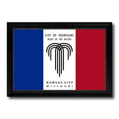 Kansas City Missouri State Flag Canvas Print Black Picture Frame