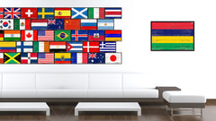 Mauritius Country National Flag Vintage Canvas Print with Picture Frame Home Decor Wall Art Collection Gift Ideas