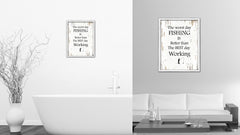 The Worst Day Fishing Is Better Than The Best Day Working Vintage Saying Gifts Home Decor Wall Art Canvas Print with Custom Picture Frame