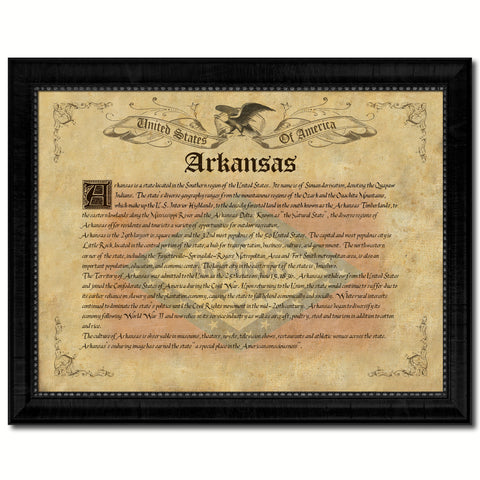 Arkansas Flag Gifts Home Decor Wall Art Canvas Print with Custom Picture Frame