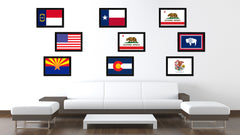 California State Flag Canvas Print with Custom Black Picture Frame Home Decor Wall Art Decoration Gifts