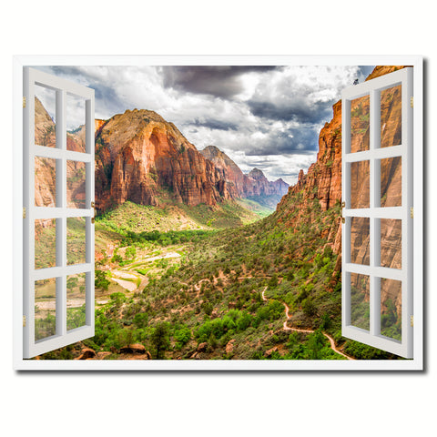 Devils Tower National Monument Picture French Window Canvas Print with Frame Gifts Home Decor Wall Art Collection