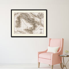 Italy Rome Vintage Sepia Map Canvas Print, Picture Frame Gifts Home Decor Wall Art Decoration