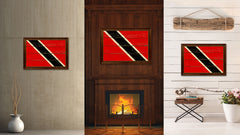 Trinidad & Tobago Country Flag Vintage Canvas Print with Brown Picture Frame Home Decor Gifts Wall Art Decoration Artwork