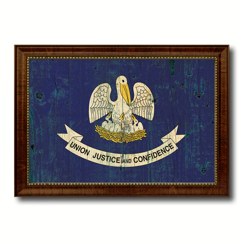 Louisiana Vintage History Flag Canvas Print, Picture Frame Gift Ideas Home Décor Wall Art Decoration