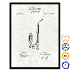 1870 Smoking Pipe Old Patent Art Print on Canvas Custom Framed Vintage Home Decor Wall Decoration Great for Gifts
