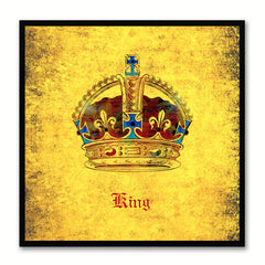 King Yellow Canvas Print Black Frame Kids Bedroom Wall Home Décor