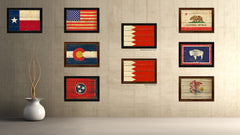 Bahrain Country Flag Vintage Canvas Print with Brown Picture Frame Home Decor Gifts Wall Art Decoration Artwork