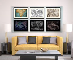 West Indies Caribbean Vintage Vivid Sepia Map Canvas Print, Picture Frames Home Decor Wall Art Decoration Gifts