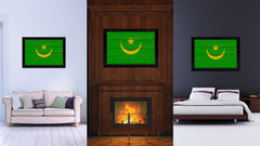 Mauritania Country Flag Vintage Canvas Print with Black Picture Frame Home Decor Gifts Wall Art Decoration Artwork