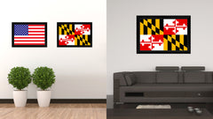 Maryland State Flag Canvas Print with Custom Black Picture Frame Home Decor Wall Art Decoration Gifts