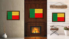 Benin Country Flag Vintage Canvas Print with Brown Picture Frame Home Decor Gifts Wall Art Decoration Artwork
