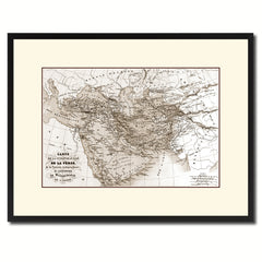 Persia Arabia Iraq Iran Vintage Sepia Map Canvas Print, Picture Frame Gifts Home Decor Wall Art Decoration