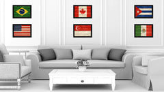 Singapore Country Flag Texture Canvas Print with Black Picture Frame Home Decor Wall Art Decoration Collection Gift Ideas