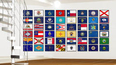 Illinois State Flag Vintage Canvas Print with Black Picture Frame Home DecorWall Art Collectible Decoration Artwork Gifts