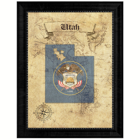 Utah State Vintage Map Gifts Home Decor Wall Art Office Decoration