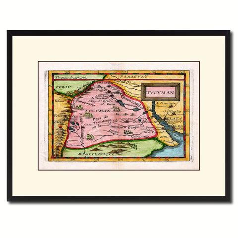 Tucuman Argentina Buenos Aires Vintage Antique Map Wall Art Home Decor Gift Ideas Canvas Print Custom Picture Frame