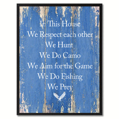 In This House We Respect Each Other Saying Canvas Print, Black Picture Frame Home Decor Wall Art Gifts