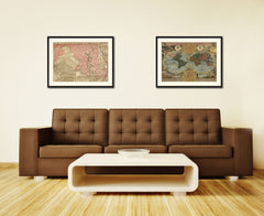 Maryland Vintage Antique Map Wall Art Home Decor Gift Ideas Canvas Print Custom Picture Frame