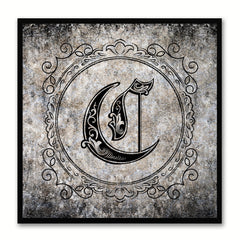 Alphabet C Black Canvas Print Black Frame Kids Bedroom Wall Décor Home Art