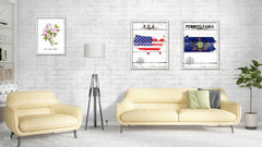 Pennsylvania Flag Gifts Home Decor Wall Art Canvas Print with Custom Picture Frame