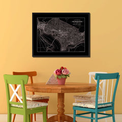 Washington DC Vintage Vivid Sepia Map Canvas Print, Picture Frames Home Decor Wall Art Decoration Gifts