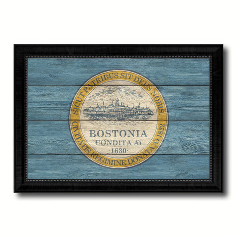 Milwaukee City Wisconsin State Vintage Flag Canvas Print Black Picture Frame