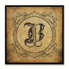 Alphabet B Brown Canvas Print Black Frame Kids Bedroom Wall Décor Home Art