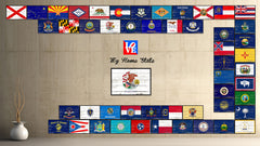 Illinois State Flag Vintage Canvas Print with Black Picture Frame Home DecorWall Art Collectible Decoration Artwork Gifts