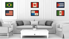 Panama Country Flag Texture Canvas Print with Black Picture Frame Home Decor Wall Art Decoration Collection Gift Ideas
