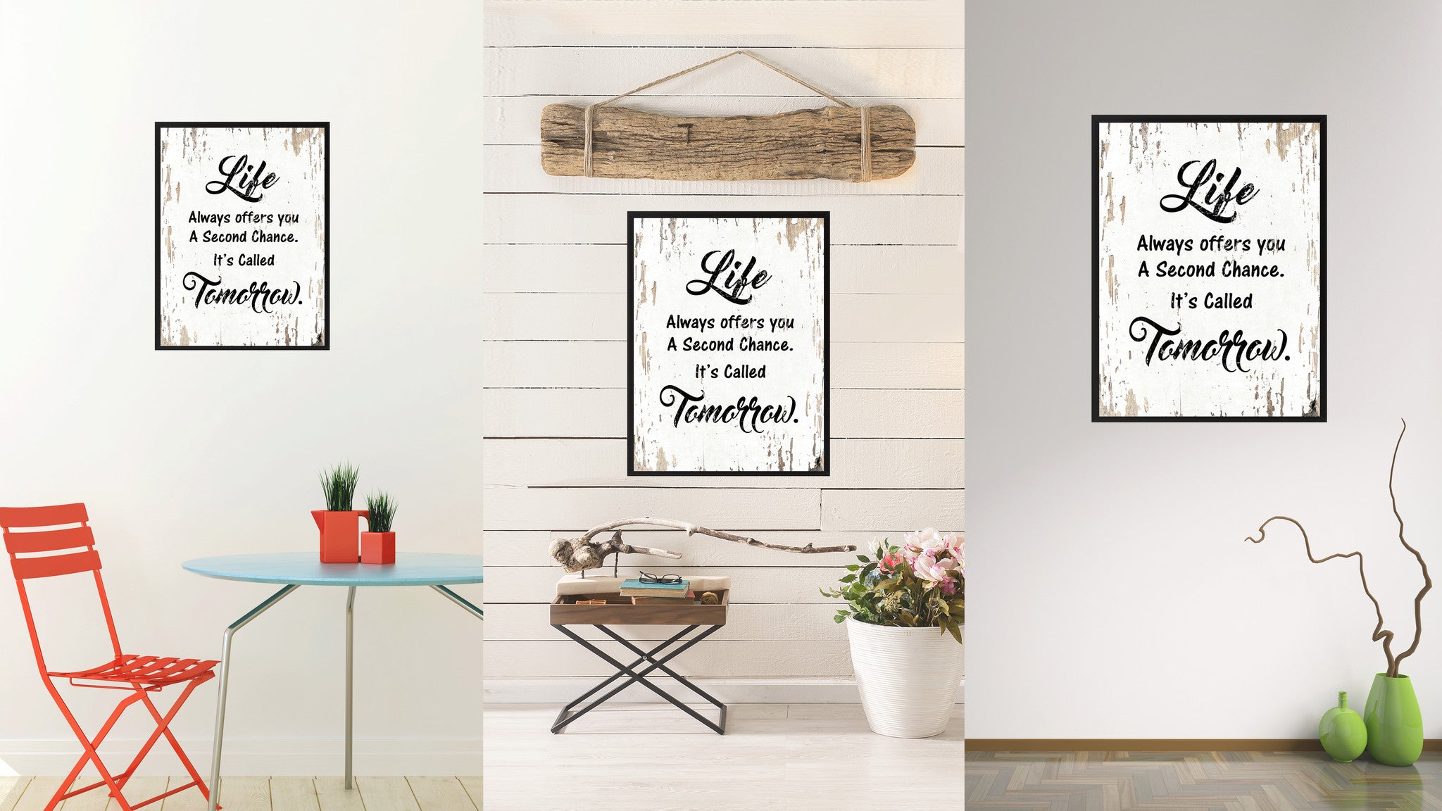 Life always offers you a second chance It's called tomorrow Motivation Quote Saying Gift Ideas Home Decor Wall Art