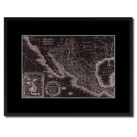 Mexico Vintage Vivid Sepia Map Canvas Print, Picture Frames Home Decor Wall Art Decoration Gifts