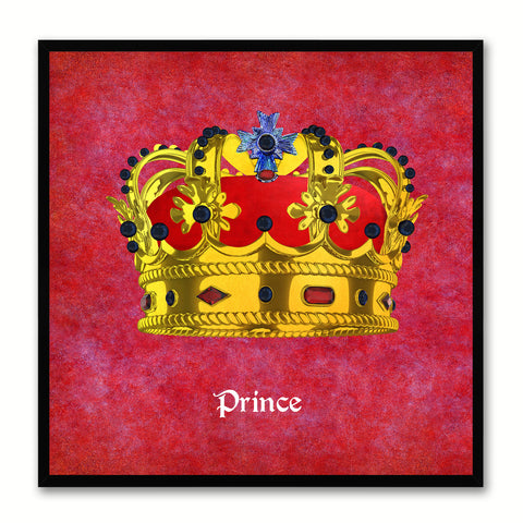Prince Red Canvas Print Black Frame Kids Bedroom Wall Home Décor