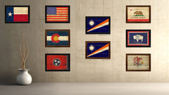 Marshall Islands Country Flag Vintage Canvas Print with Black Picture Frame Home Decor Gifts Wall Art Decoration Artwork