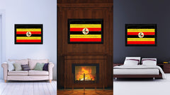 Uganda Country Flag Vintage Canvas Print with Black Picture Frame Home Decor Gifts Wall Art Decoration Artwork