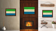 Sierra Leone Country Flag Vintage Canvas Print with Brown Picture Frame Home Decor Gifts Wall Art Decoration Artwork