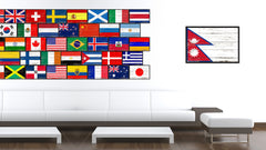 Nepal Country National Flag Vintage Canvas Print with Picture Frame Home Decor Wall Art Collection Gift Ideas